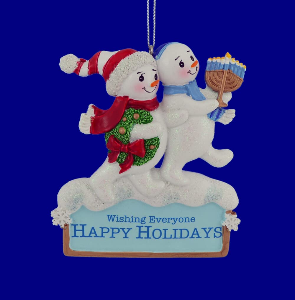 Kurt Adler Resin Hanukkah Snowman Ornament 4" Standard