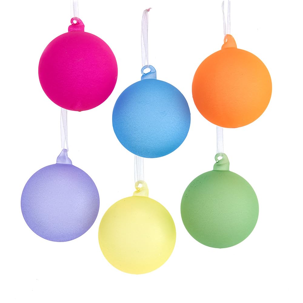 Kurt S. Adler 80Mm Glow in Dark Gls Ball Set of 6 Ornaments