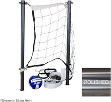 Global Pool Products 16' Stainless Steel Volleyball Set - Includes Ball and Net - for Inground Swimming Pools