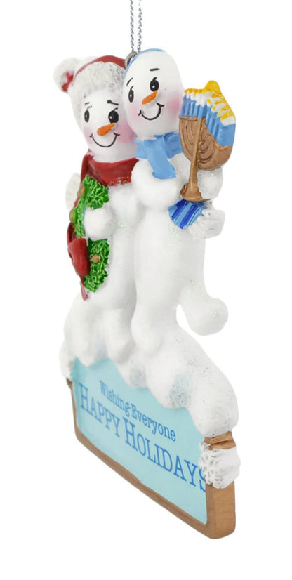 Kurt Adler Resin Hanukkah Snowman Ornament 4" Standard