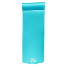 TRC Recreation Splash 1.25 Inch Thick Foam Swimming Pool Float Mat Large Adult Lounger with Built-in Roll Pillow, Tropical Teal