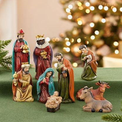 Kurt S. Adler 4 to 5-Inch Resin Table Piece Nativity, Set of 9