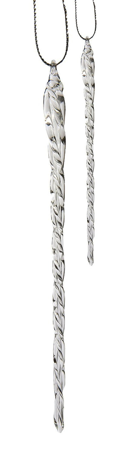Kurt Adler 3-1/2-Inch-5-1/2-Inch Clear Glass Icicle Ornament Set of 24 Pieces (1)