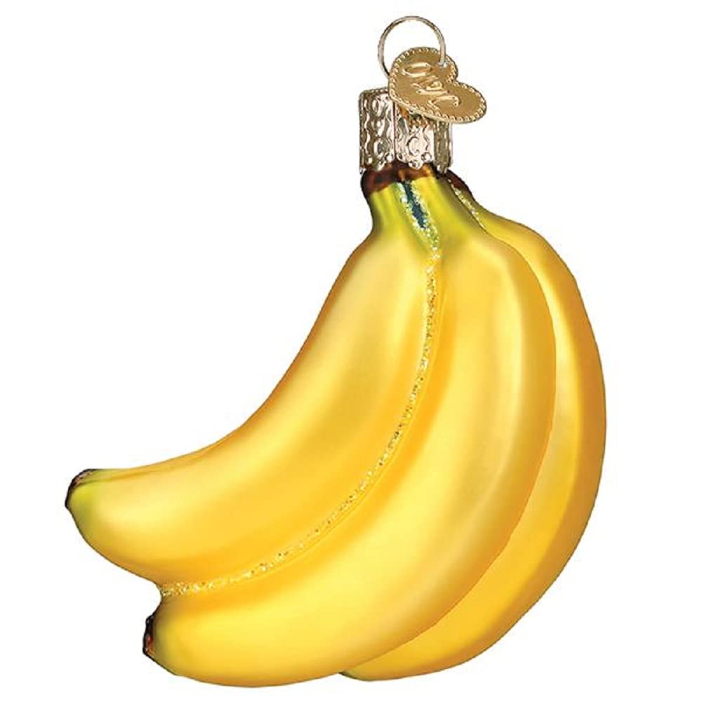 Old World Christmas Bunch of Bananas Glass Blown Ornament for Christmas Tree, Handcrafted Holiday Decoration, Fruit Collection