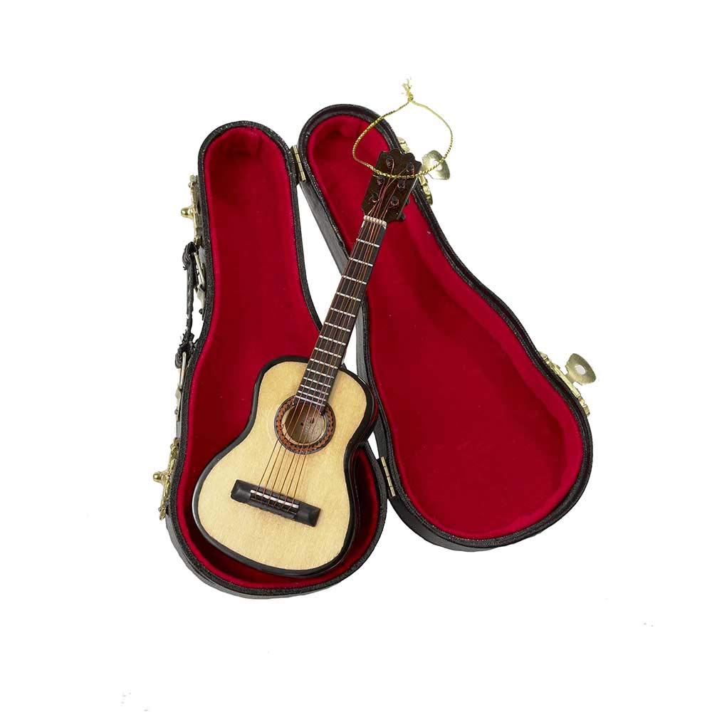 Kurt Adler Wood Pearlized Guitar Christmas Ornament - Thumbnail 5