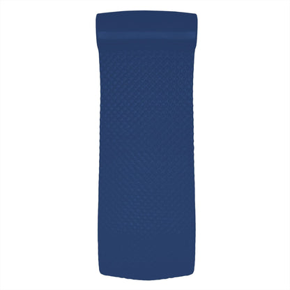 TRC Recreation Super Soft 2” Thick Vinyl Coated Foam Outdoor Swimming Pool Float Mat Adult Lounger with Built-in Roll Pillow, Navy Blue