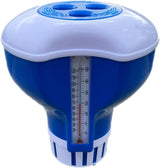 Poolzilla Chlorine Feeder with Built-in Thermometer | Adjustable Collar |  Holds Chlorine Tablets up to 3”