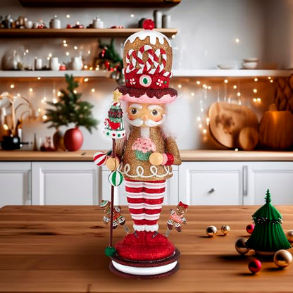 Kurt S. Adler 16.5-Inch Hollywood Gingerbread King Nutcracker, Multicolor