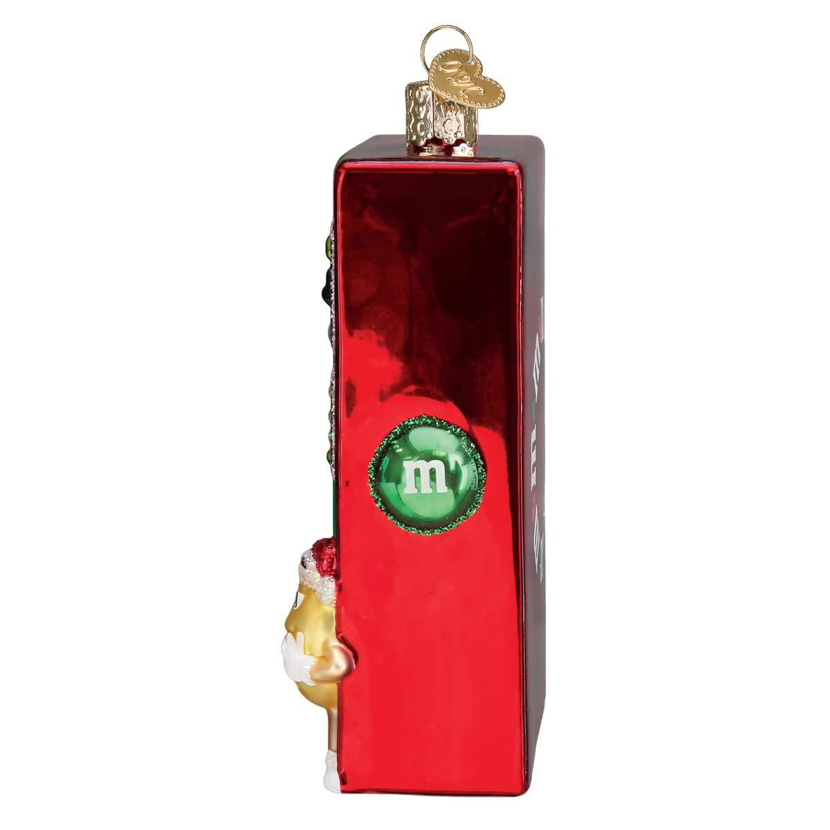 Old World Christmas M&M'S Vending Machine Glass Blown Ornament for Christmas Tree, Handcrafted Holiday Decoration, M&Ms Collection