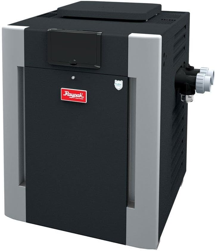 Raypak P-R336A-EN-C #50 Digital Natural Gas Heater | 332.5K BTU |  Electronic Ignition, Polymer Headers, Copper Exchanger, 240 lbs | 009218