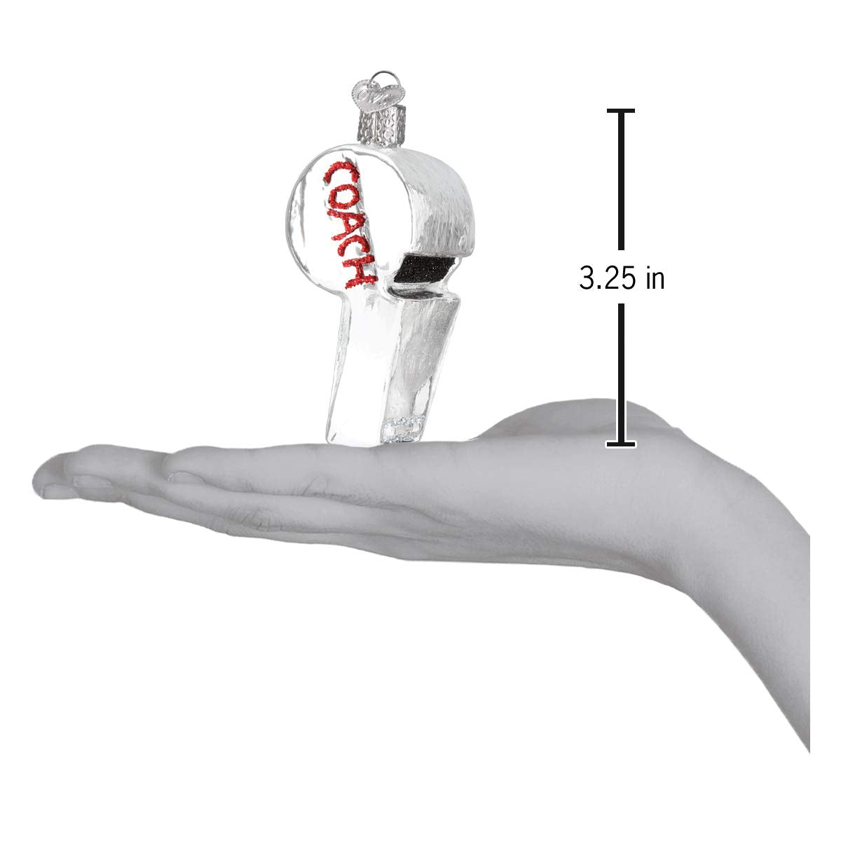 Old World Christmas Coach's Whistle Glass Blown Ornament for Christmas Tree, Handcrafted Holiday Decoration, Sports Collection