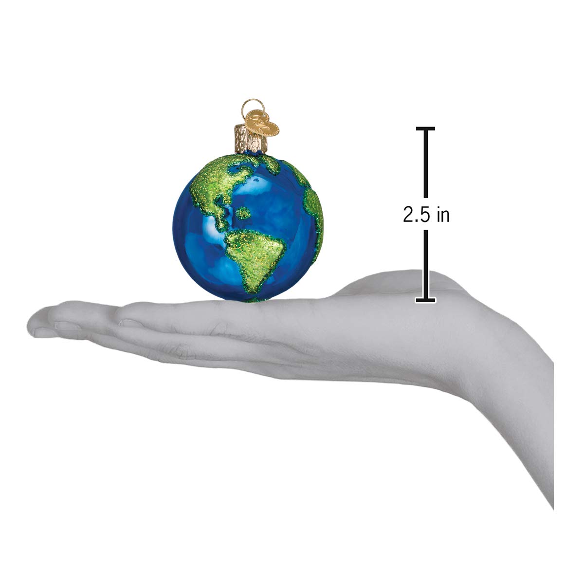 Old World Christmas Planet Earth Glass Blown Ornament for Christmas Tree, Handcrafted Holiday Decoration, Outer Space Collection