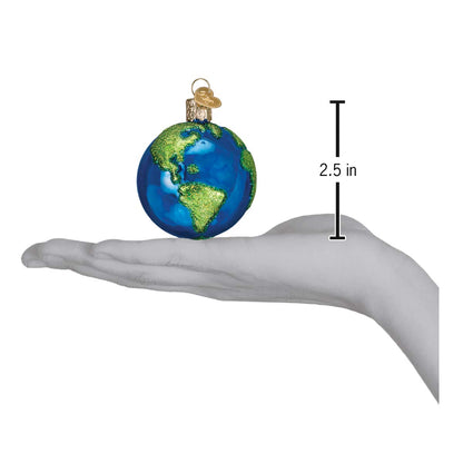 Old World Christmas Planet Earth Glass Blown Ornament for Christmas Tree, Handcrafted Holiday Decoration, Outer Space Collection
