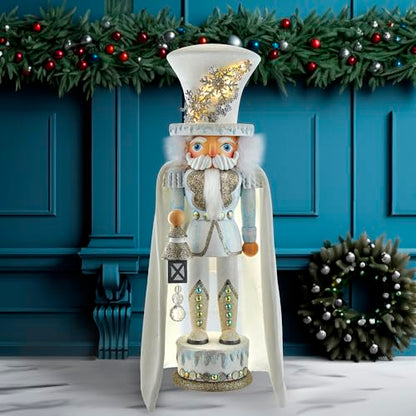 18-Inch Hollywood White Snowflake Soldier Battery-Operated LED Nutcracker