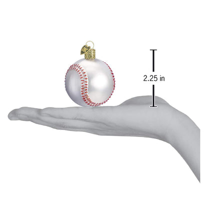 Old World Christmas Baseball Glass Blown Ornament for Christmas Tree, Handcrafted Holiday Decoration, Sport Collection