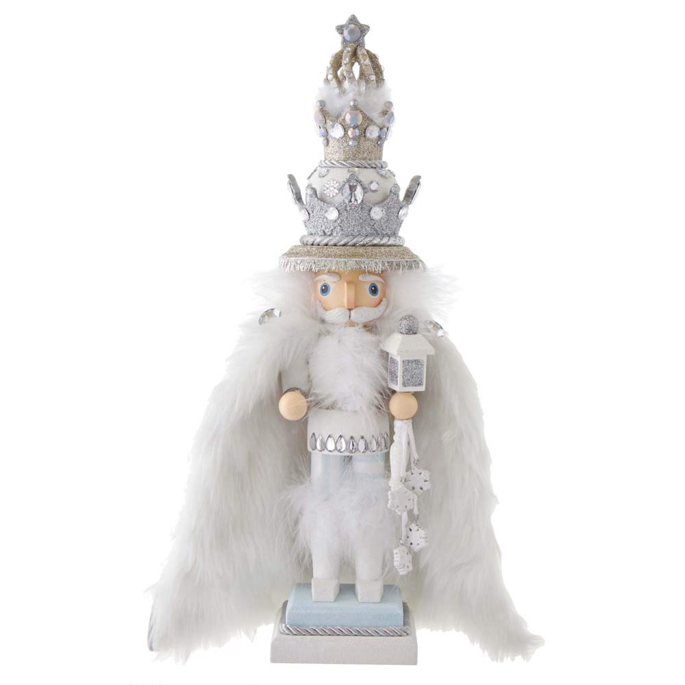 Kurt Adler Hollywood Wooden Nutcracker Collection, White Fur King 18"