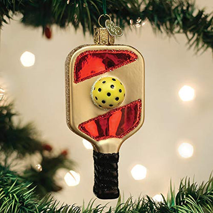 Old World Christmas Pickleball Paddle Blown Glass 2020 Unique Christmas Ornaments for Christmas Tree Decorations