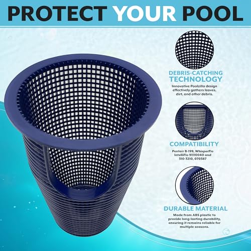 Poolzilla Pump Basket, Compatible with: Pentair B-199, WhisperFlo IntelliFlo 91110040 and 310-3210, 070387