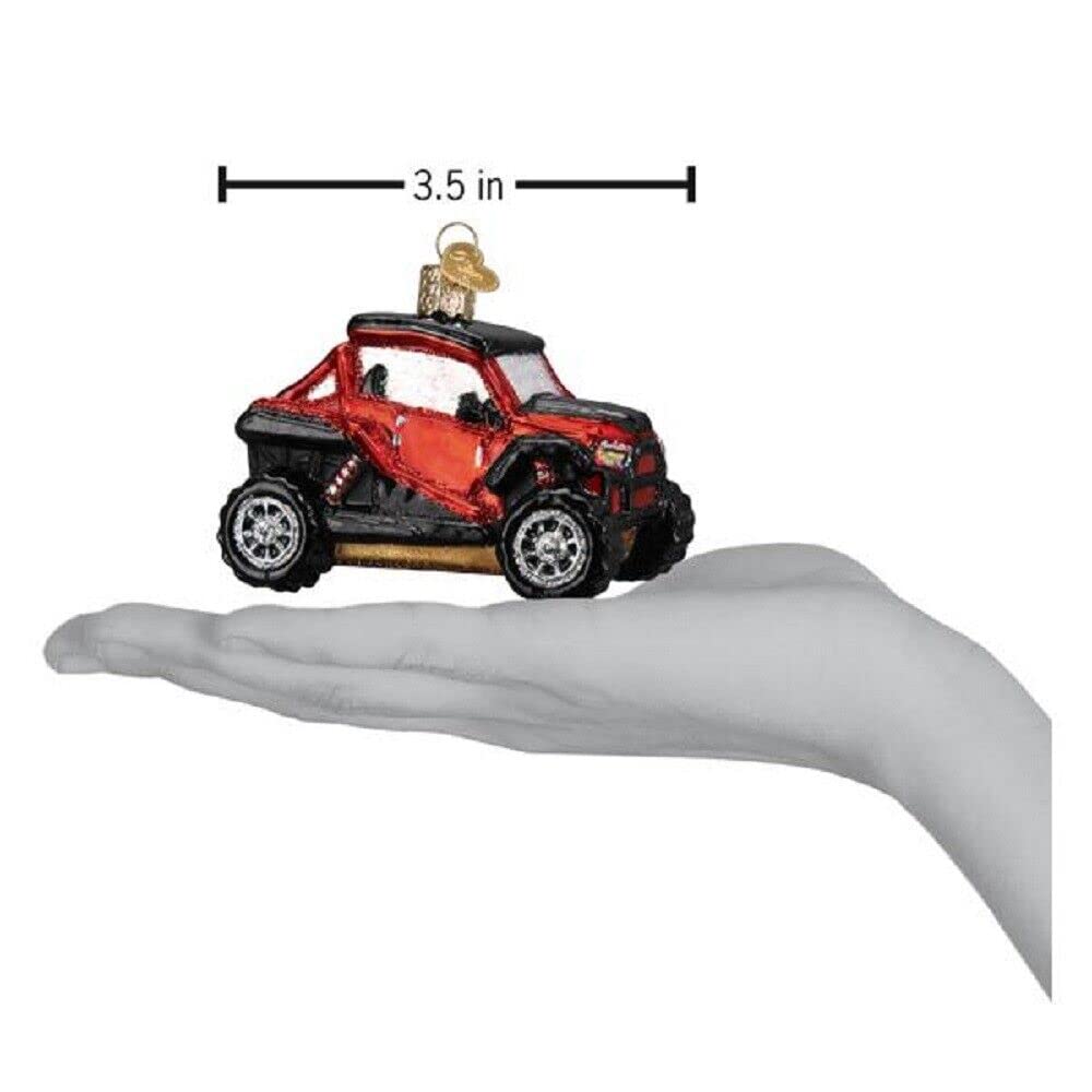 Old World Christmas Side-by-Side ATV Glass Blown Ornament for Christmas Tree, Handcrafted Holiday Decoration, Transportation Collection