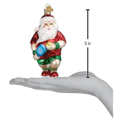 Old World Christmas Pickleball Santa Glass Blown Ornamnet for Christmas Tree