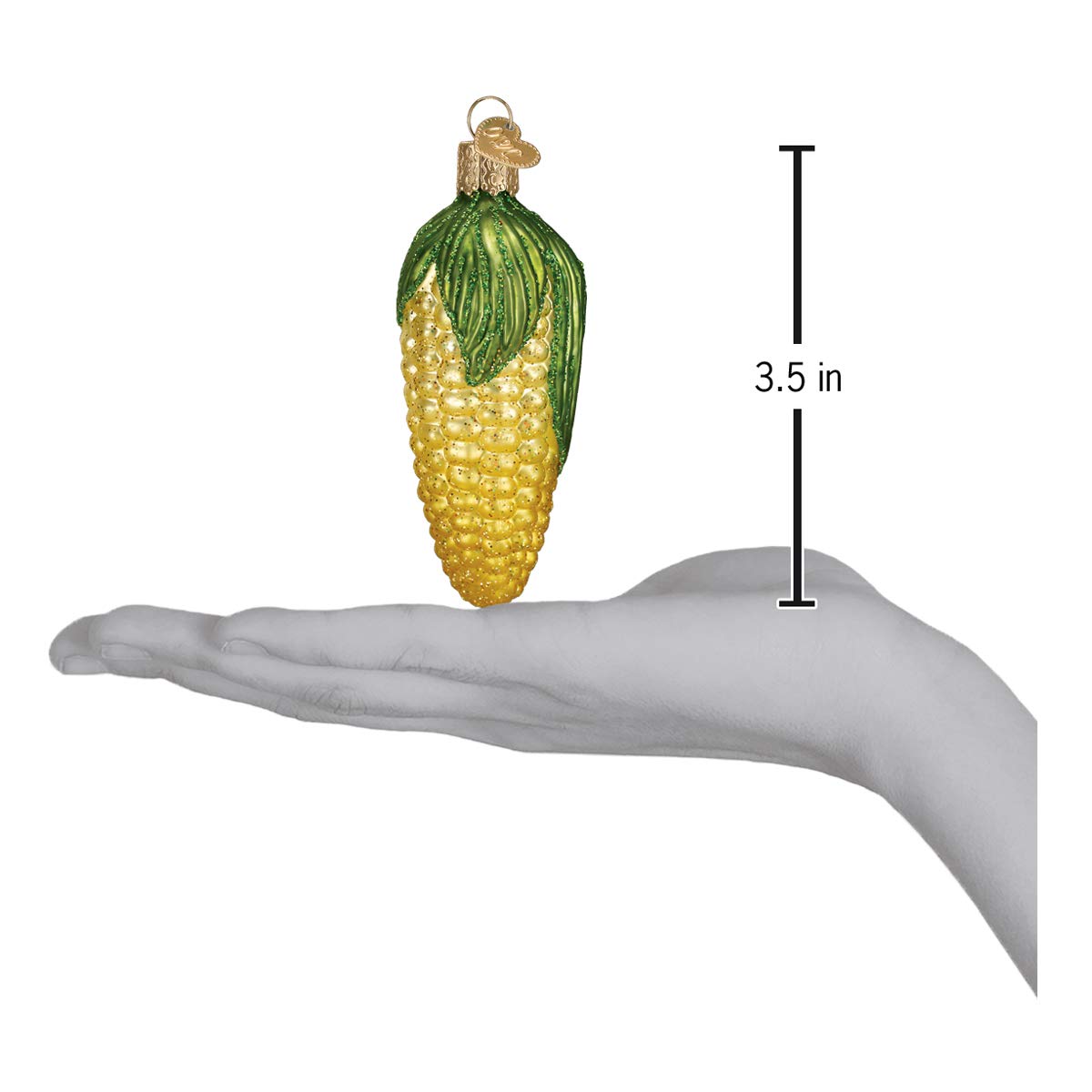 Old World Christmas Ear of Corn Glass Blown Ornament for Christmas Tree, Handcrafted Holiday Decoration, Vegetable Collection