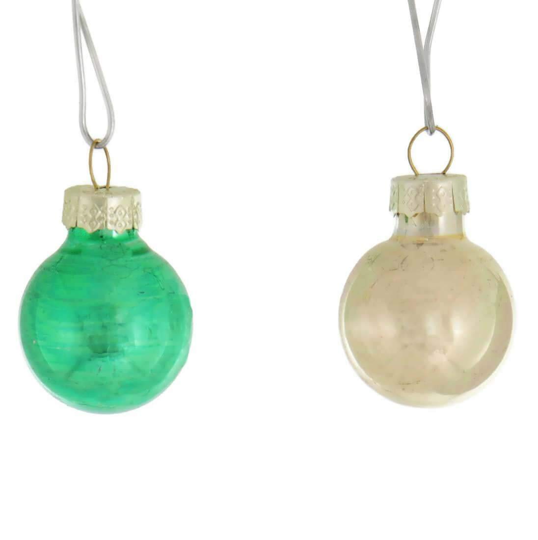 Pack of 12 Miniature Red and Green Christmas Ball Ornaments 1" (25mm)