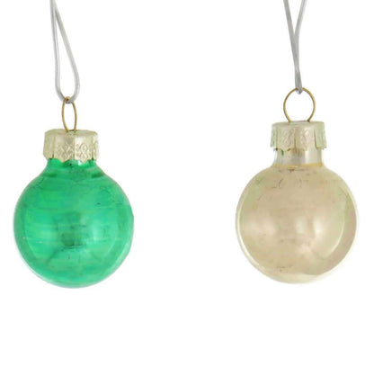 Pack of 12 Miniature Red and Green Christmas Ball Ornaments 1" (25mm)