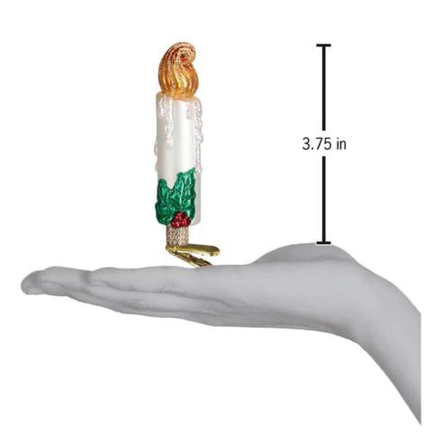 Old World Christmas Clip-On Candle Glass Blown Ornament for Christmas Tree, Handcrafted Holiday Decoration, Bird Watcher Clip Collection