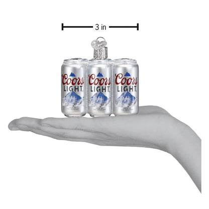 Old World Christmas Coors Light Six Pack Glass Blown Ornament for Christmas Tree, Handcrafted Holiday Decoration, Beer Collection