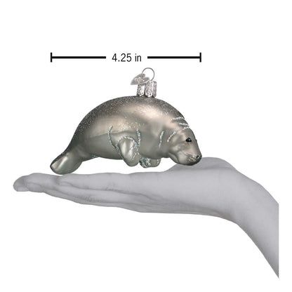 Old World Christmas Manatee Glass Blown Ornament for Christmas Tree