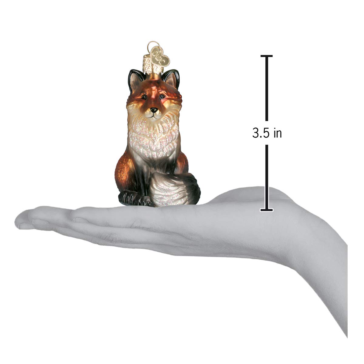 Old World Christmas Fox Glass Blown Ornament for Christmas Tree, Handcrafted Holiday Decoration, Wildlife Animal Collection