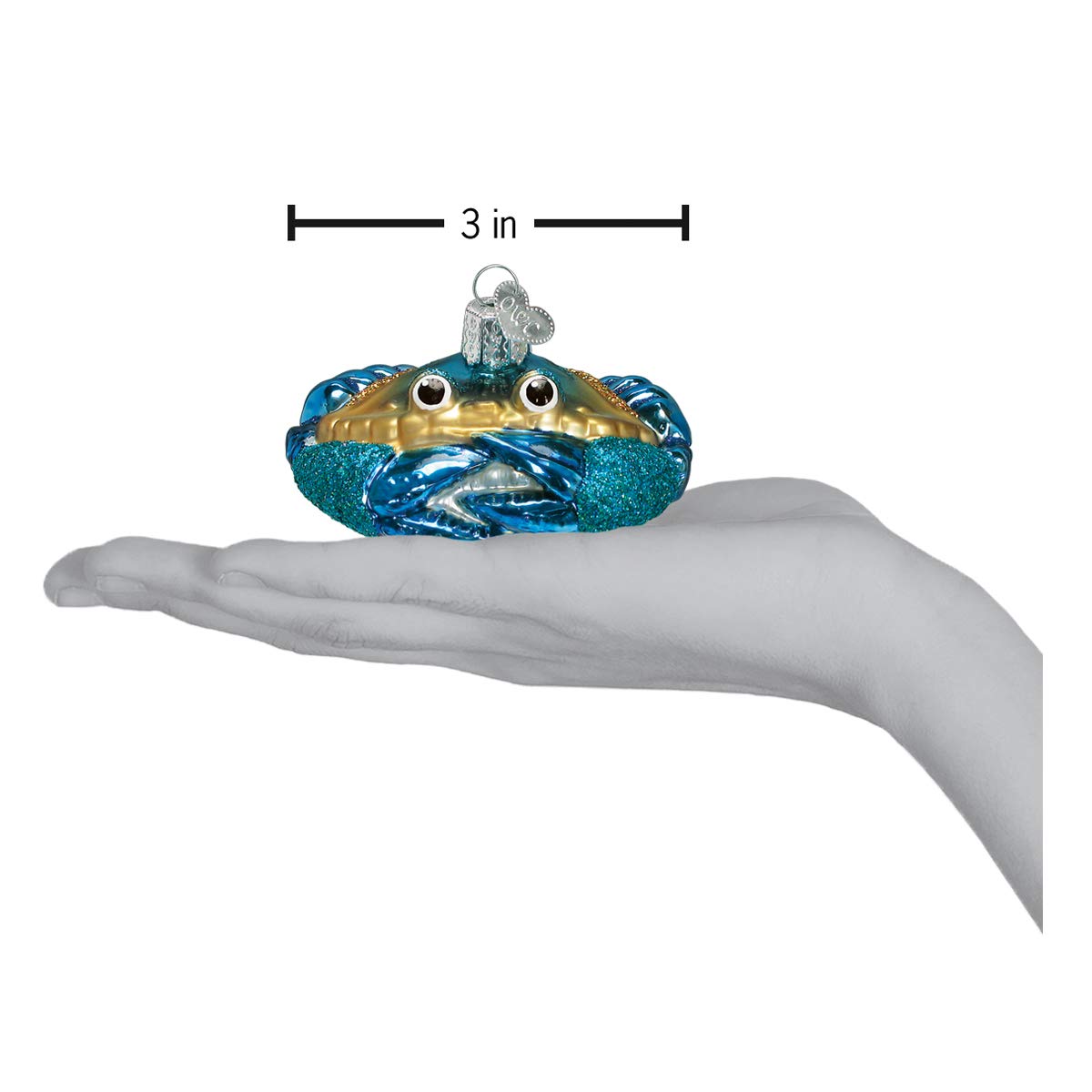 Old World Christmas Blue Crab Glass Blown Ornament for Christmas Tree