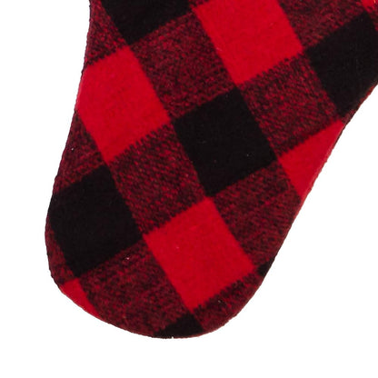 Kurt Adler SG0172 21" Fabric Plaid Stocking with Faux Fur Cuff
