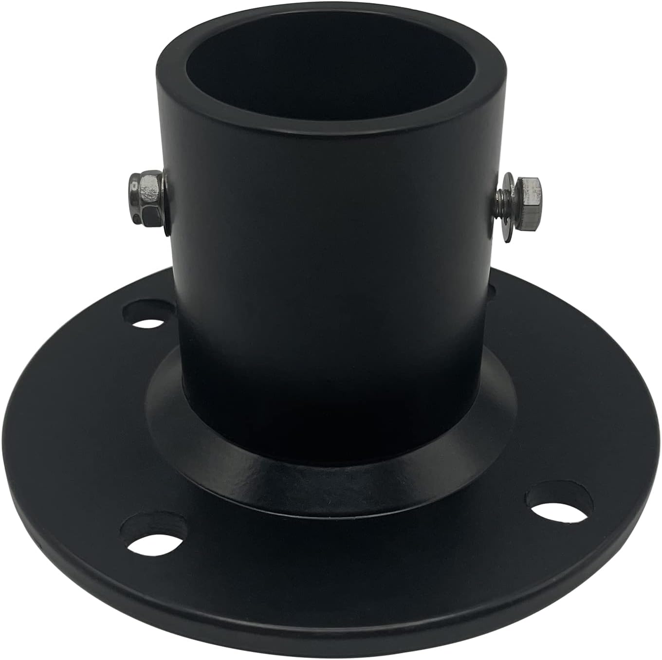 Poolzilla Deck Anchor Flange, High Grade Cast Aluminum in Matte Black, Diameter: 1 7/8