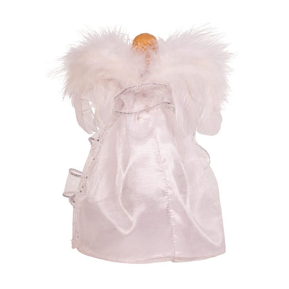 Kurt S. Adler Battery-Operated Silver and White Fairy Lighted Angel Tree Toppers, 10-Inches