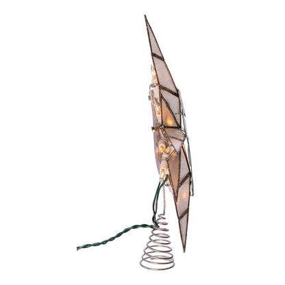Kurt Adler 8-Point Illuminated Capiz Shell Bethlehem Star with Seahorse Treetop, 10 Incandescent Lights, 11.4"