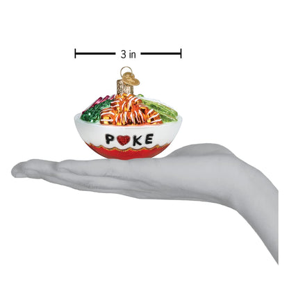 Old World Christmas Poke Bowl Glass Blown Ornament for Christmas Tree, Handcrafted Holiday Decoration, Food Collection