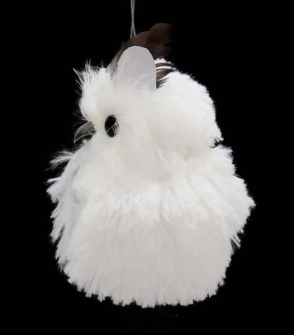 Kurt Adler 5.1in Silver Hanging Owl Christmas Ornament,Acrylic, 2 Assorted