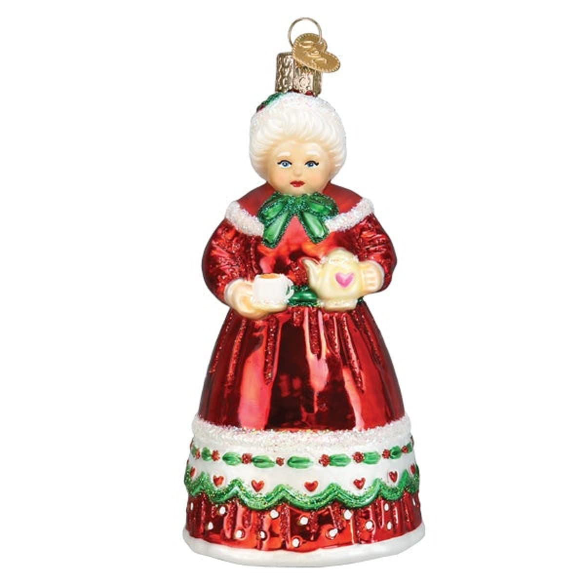 Old World Christmas Mrs. Claus Glass Blown Ornament for Christmas Tree, Handcrafted Holiday Decoration, Mrs. Claus Collection