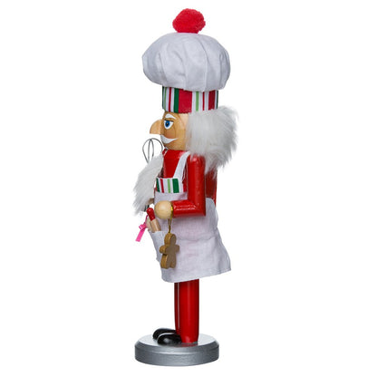 Kurt Adler Rosy Red Baking Nutcracker Chef 10 inch Wood Decorative Tabletop Figurine