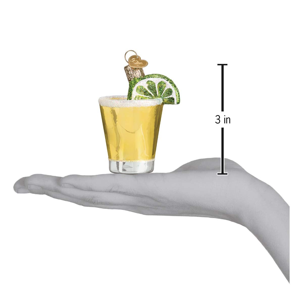 Old World Christmas Tequila Shot Glass Blown Ornament for Christmas Tree, Handcrafted Holiday Decoration, Adult Beverages Collection