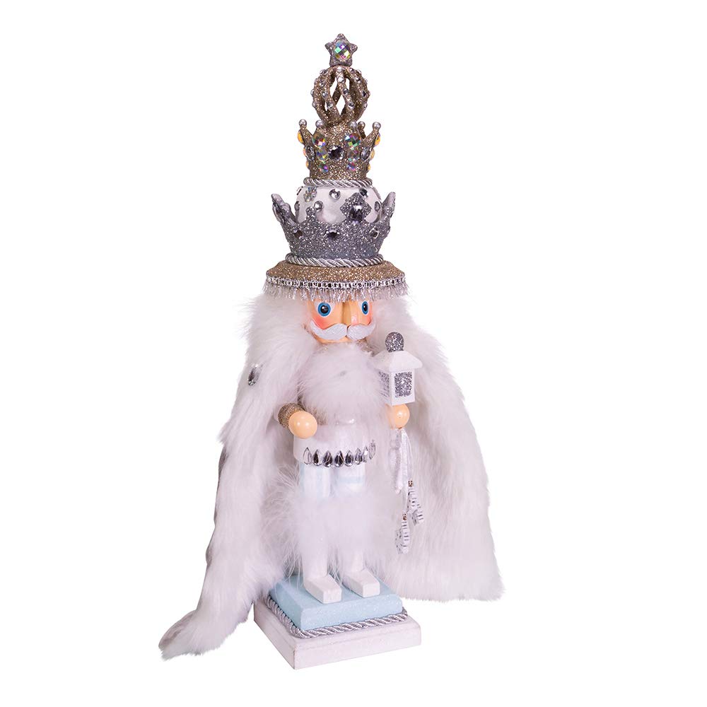 Kurt Adler Hollywood Wooden Nutcracker Collection, White Fur King 18"