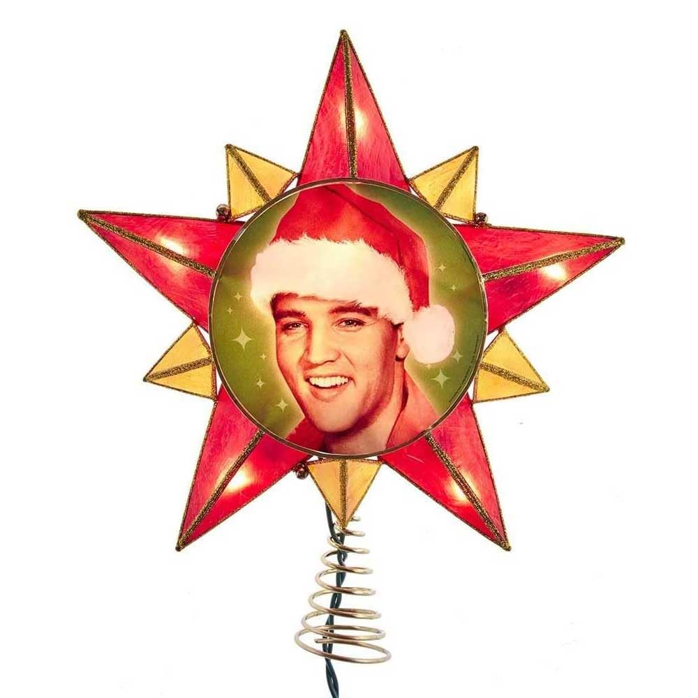 10-Light Elvis Capiz Star Treetop, Multicolor