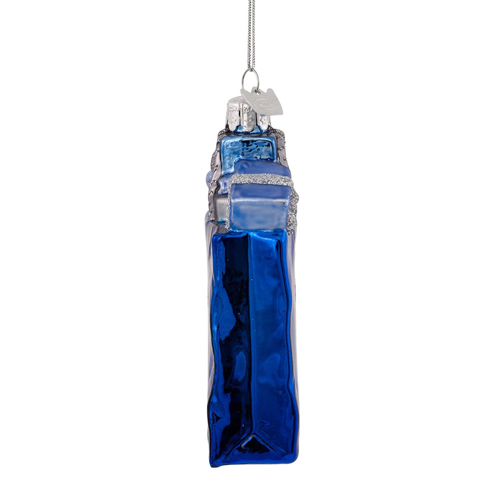 Kurt Adler 4" Noble Gems Happy Hanukkah Glass Gift Bag Ornament (NB1126)