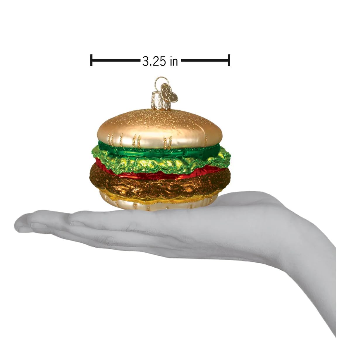 Old World Christmas Ornaments: Cheeseburger Glass Blown Ornaments for Christmas Tree (32065)