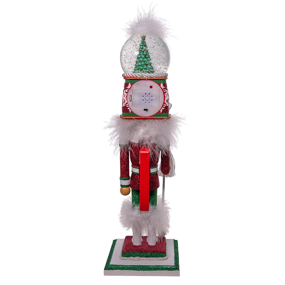 Kurt Adler Hollywood Nutcracker Collection, Battery Operated Deck The Halls Musical Water Globe Hat, 21in