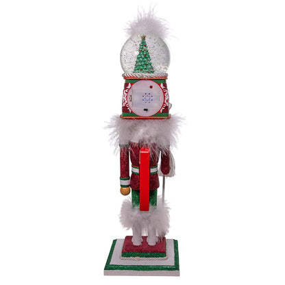 Kurt Adler Hollywood Nutcracker Collection, Battery Operated Deck The Halls Musical Water Globe Hat, 21in