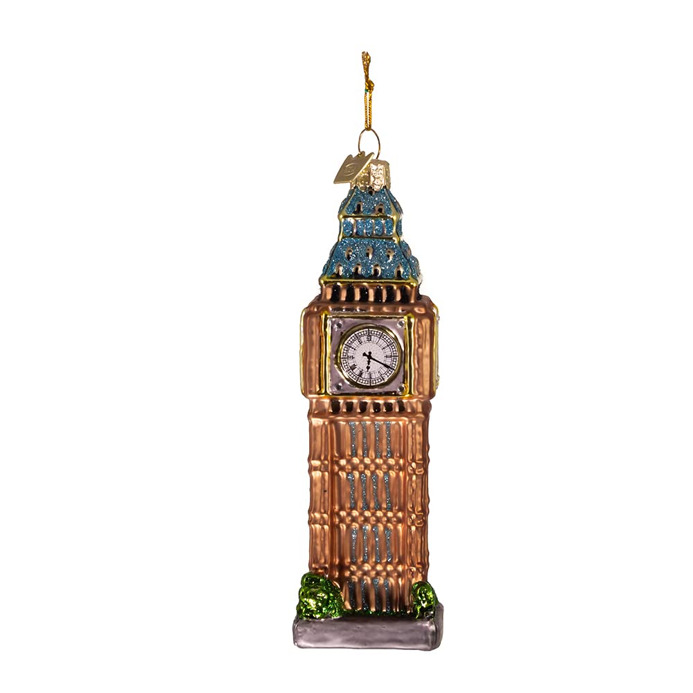 Kurt Adler 5-1/2-Inch Noble Gems Glass Big Ben Ornament for Christmas