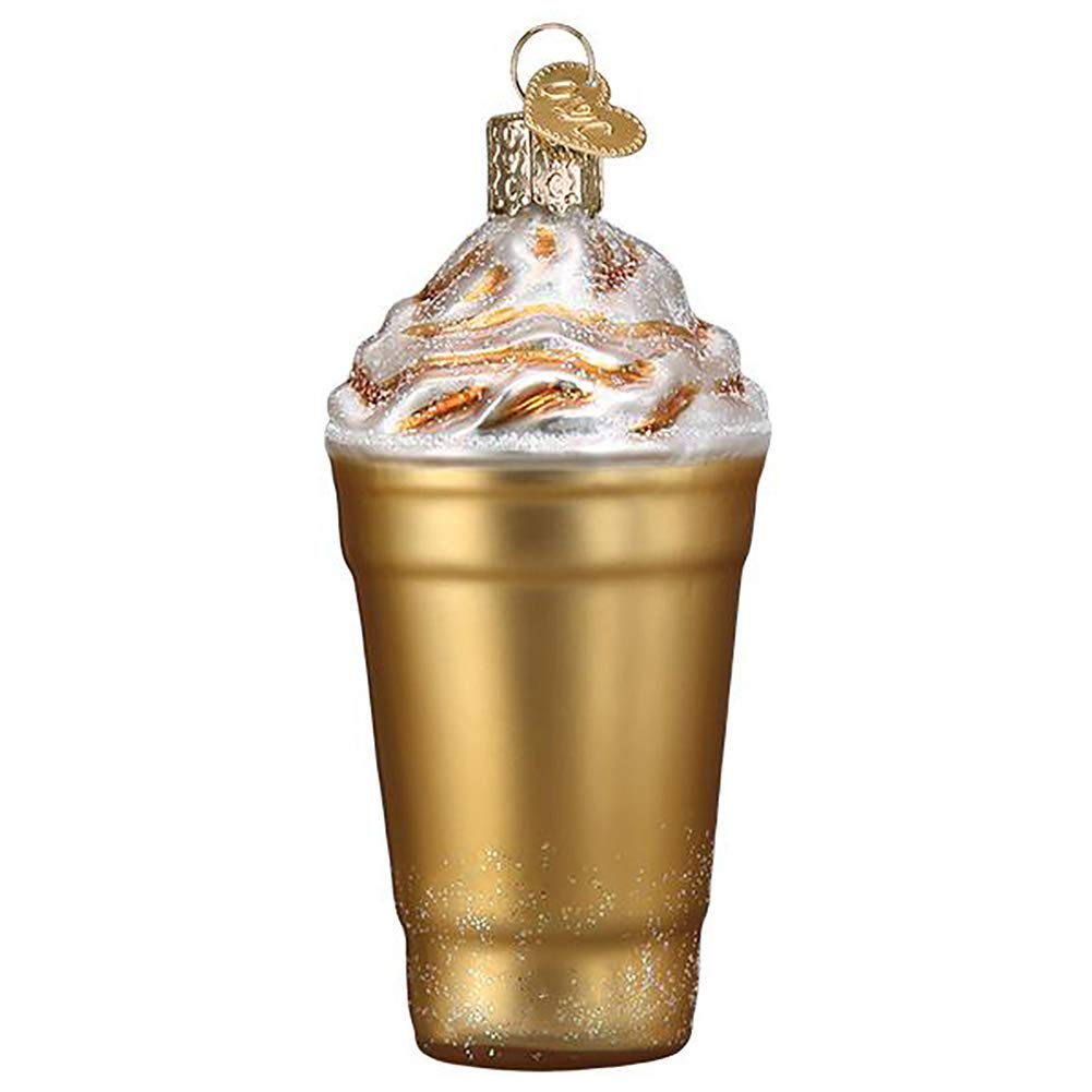 Old World Christmas Blended Coffee Glass Blown Ornament for Christmas Tree, Handcrafted Holiday Decoration, Coffee Collection