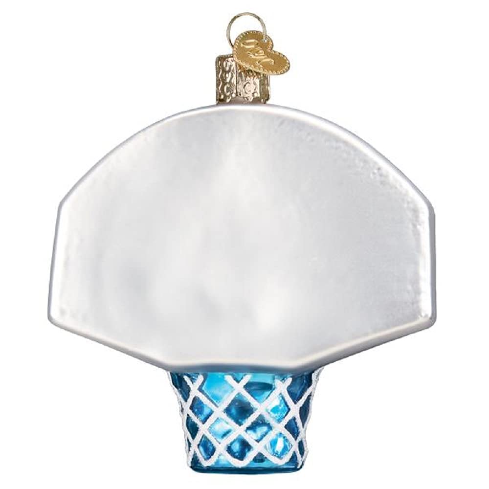 Old World Christmas Basketball Hoop Glass Blown Ornament for Christmas Tree, Handcrafted Holiday Decoration, Sport Collection